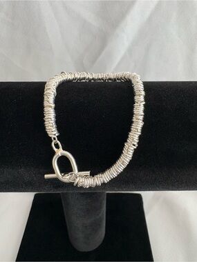 Sterling Silver Wrapped Toggle Bracelet - Small